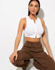 Bild von Gilly Crop Top in Rippe Elfenbein