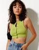 Bild von Gilly Crop Top in Rib Leaf Grün