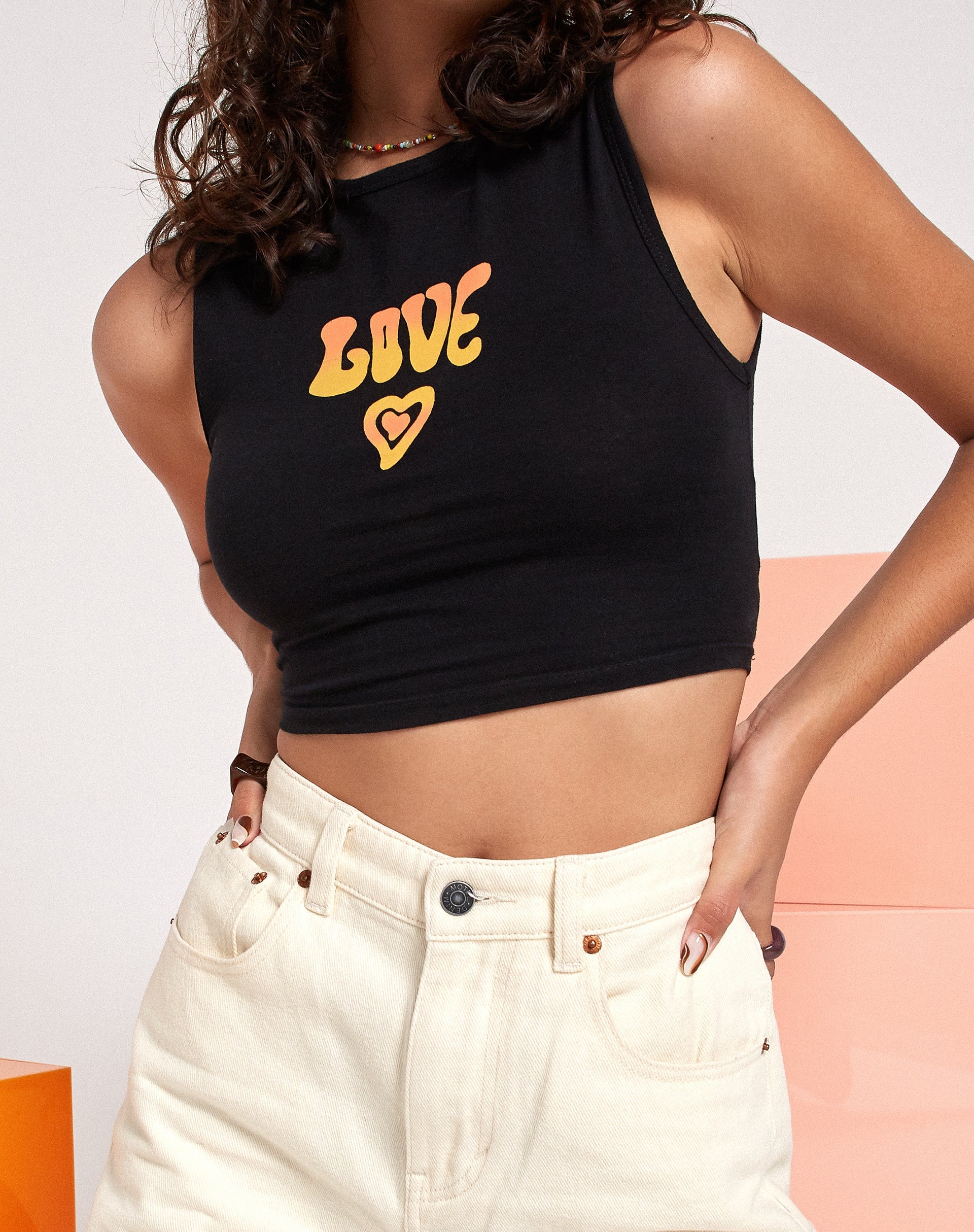 Bild von Gimon Crop Top in Schwarz Love