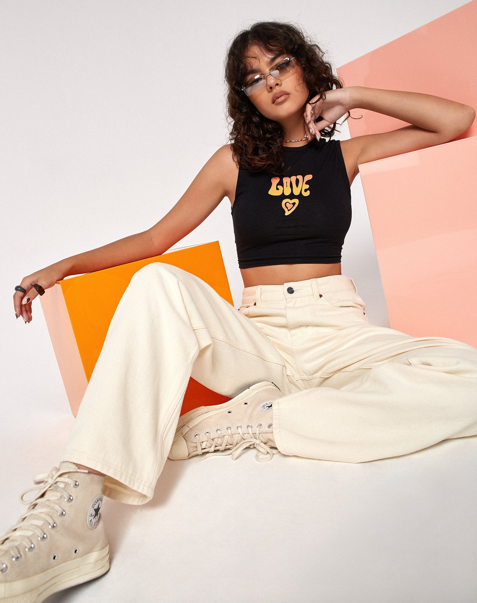 Bild von Gimon Crop Top in Schwarz Love