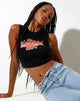 Gimon Crop Top in Schwarz Comin In Hot