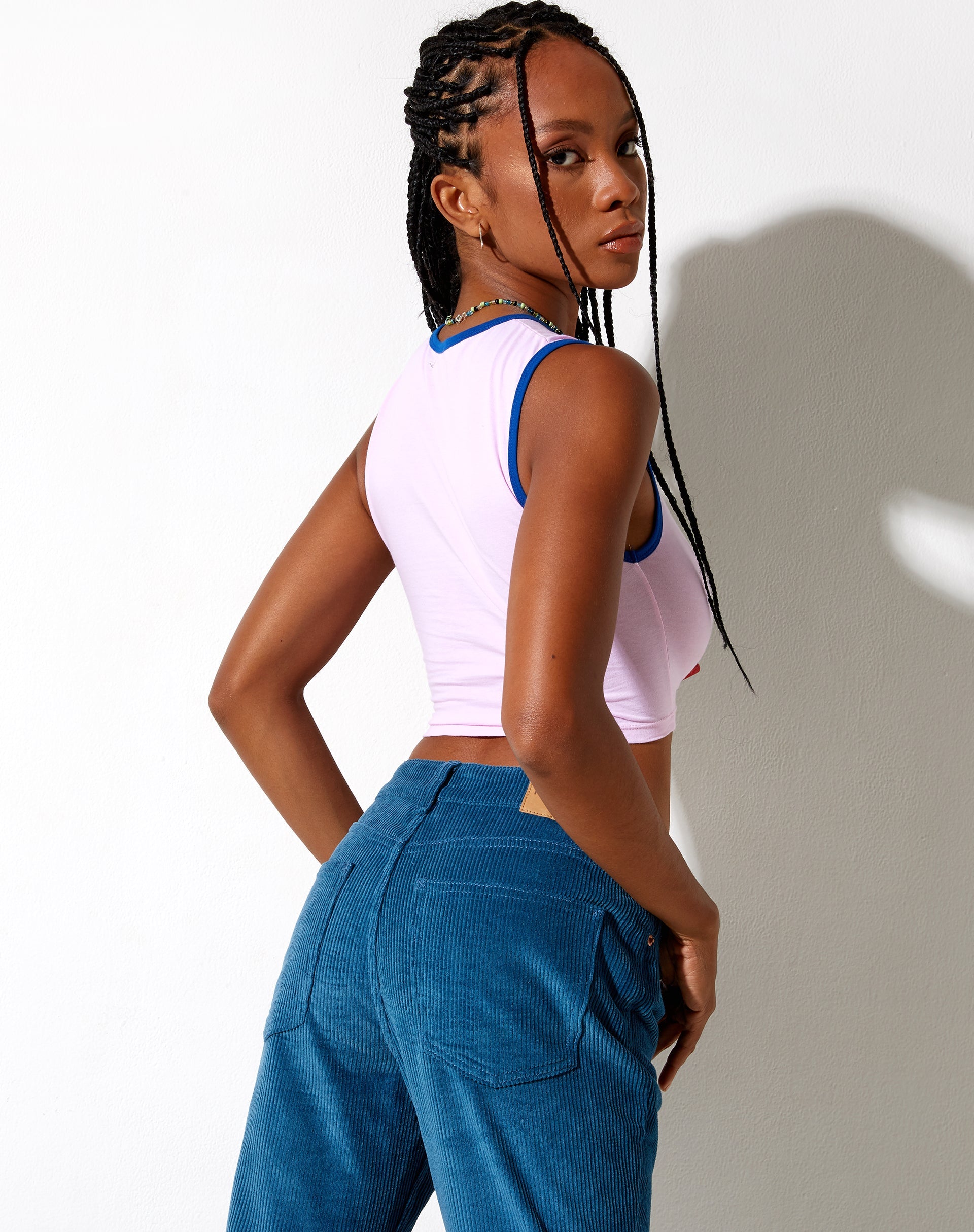 Bild von Gimon Crop Top in Pink Bind Blau Cant Relate