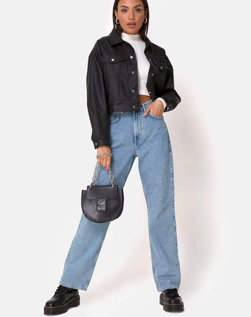 Image of Gina Jacke aus PU Schwarz