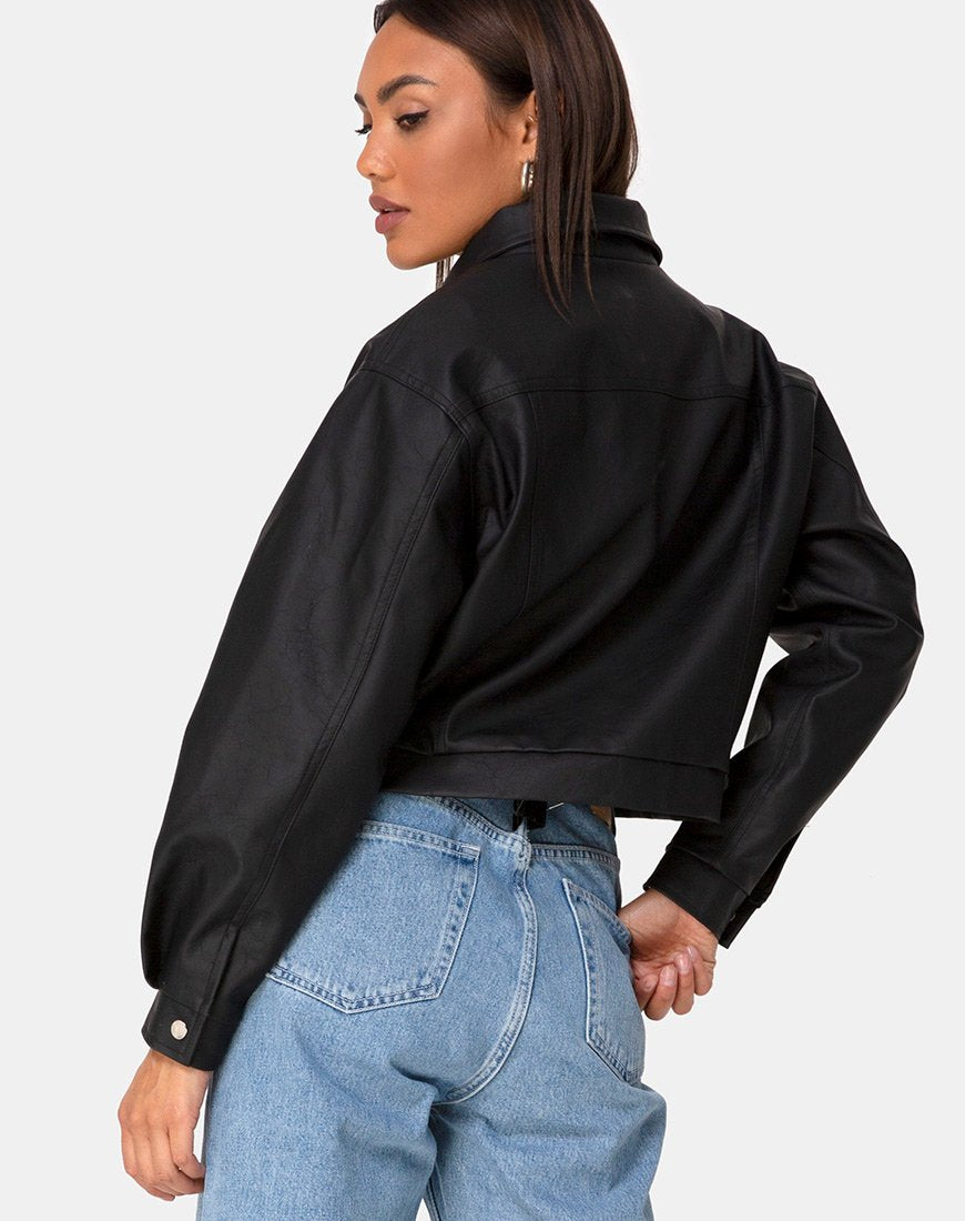 Image of Gina Jacke aus PU Schwarz