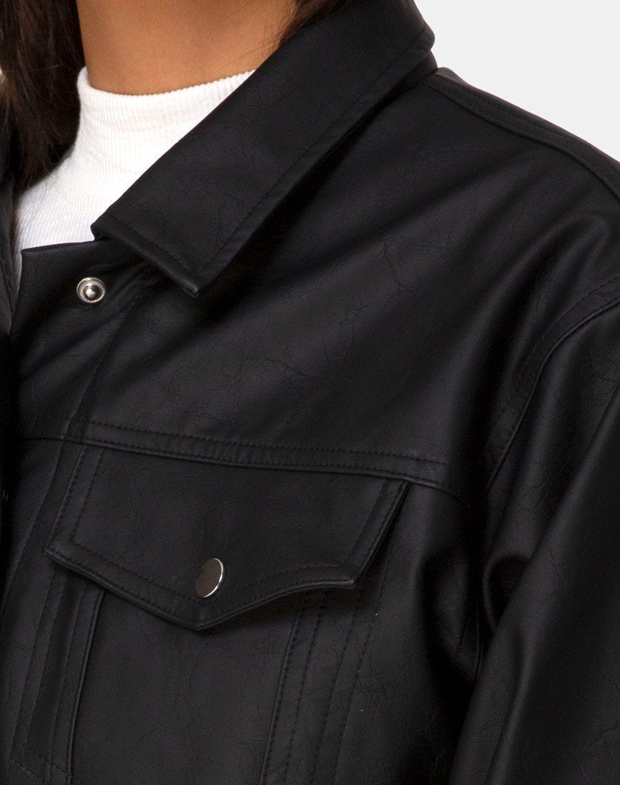 Image of Gina Jacke aus PU Schwarz