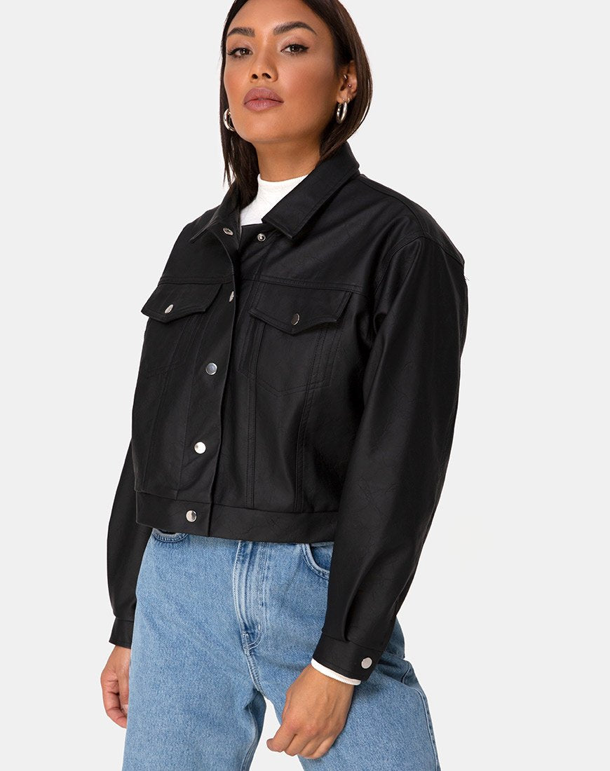 Image of Gina Jacke aus PU Schwarz