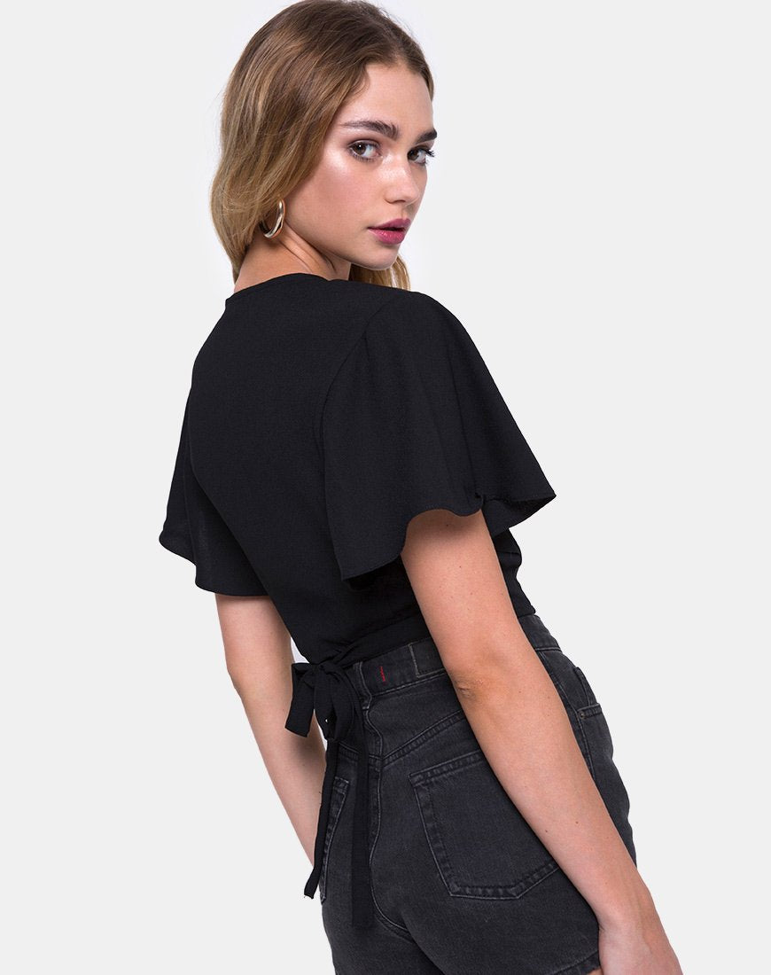 Gios Crop Top in Crep Schwarz