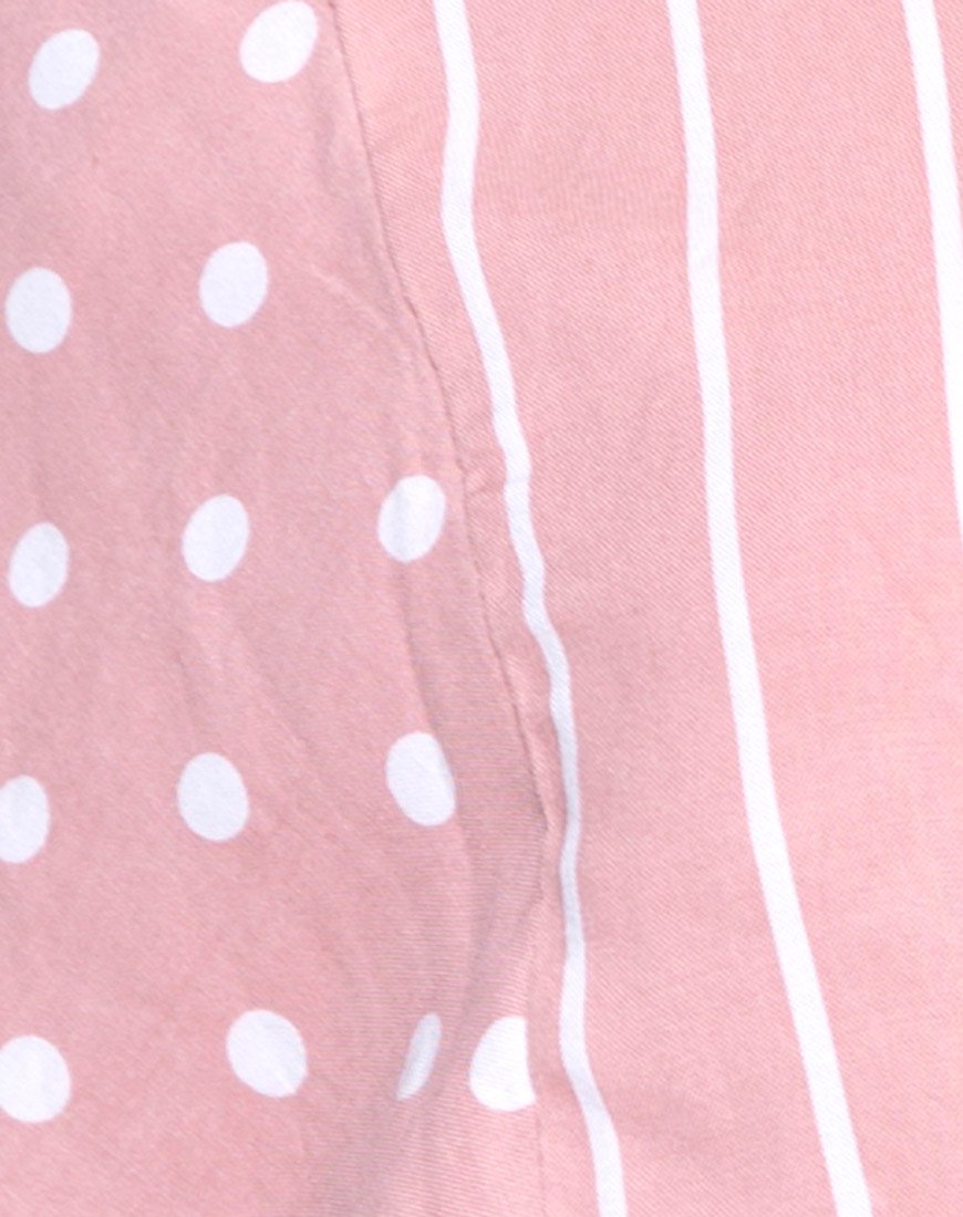 Image of Gios Wickeloberteil mit Fleckenstreifen in Rosa und Weiß