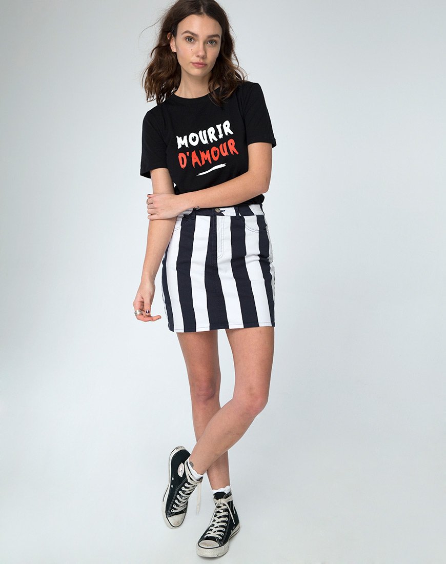Bild von Girl Fit Tee in Mourir DAmour Schwarz