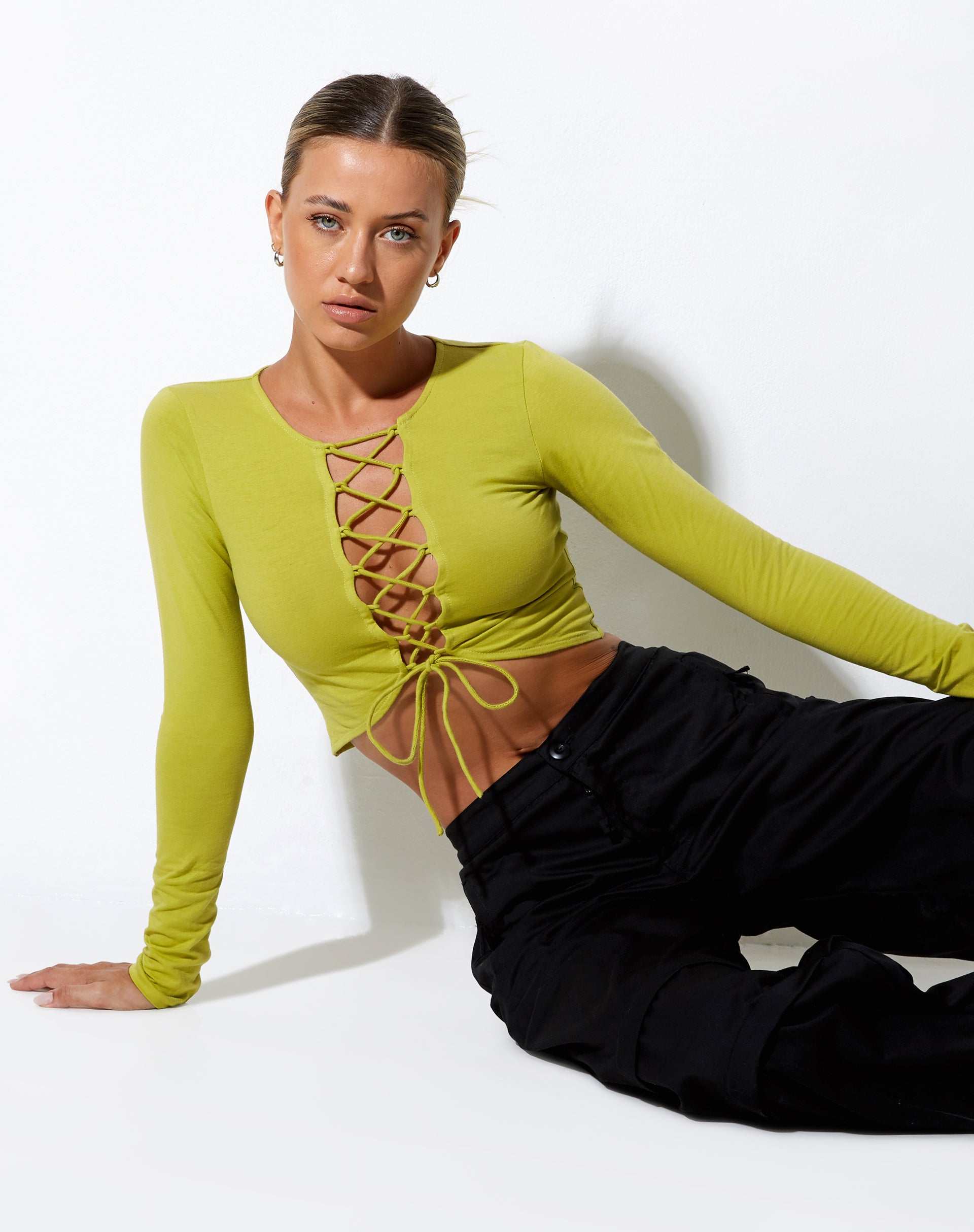 Bild von Gisy Crop Top aus Lycra Lime
