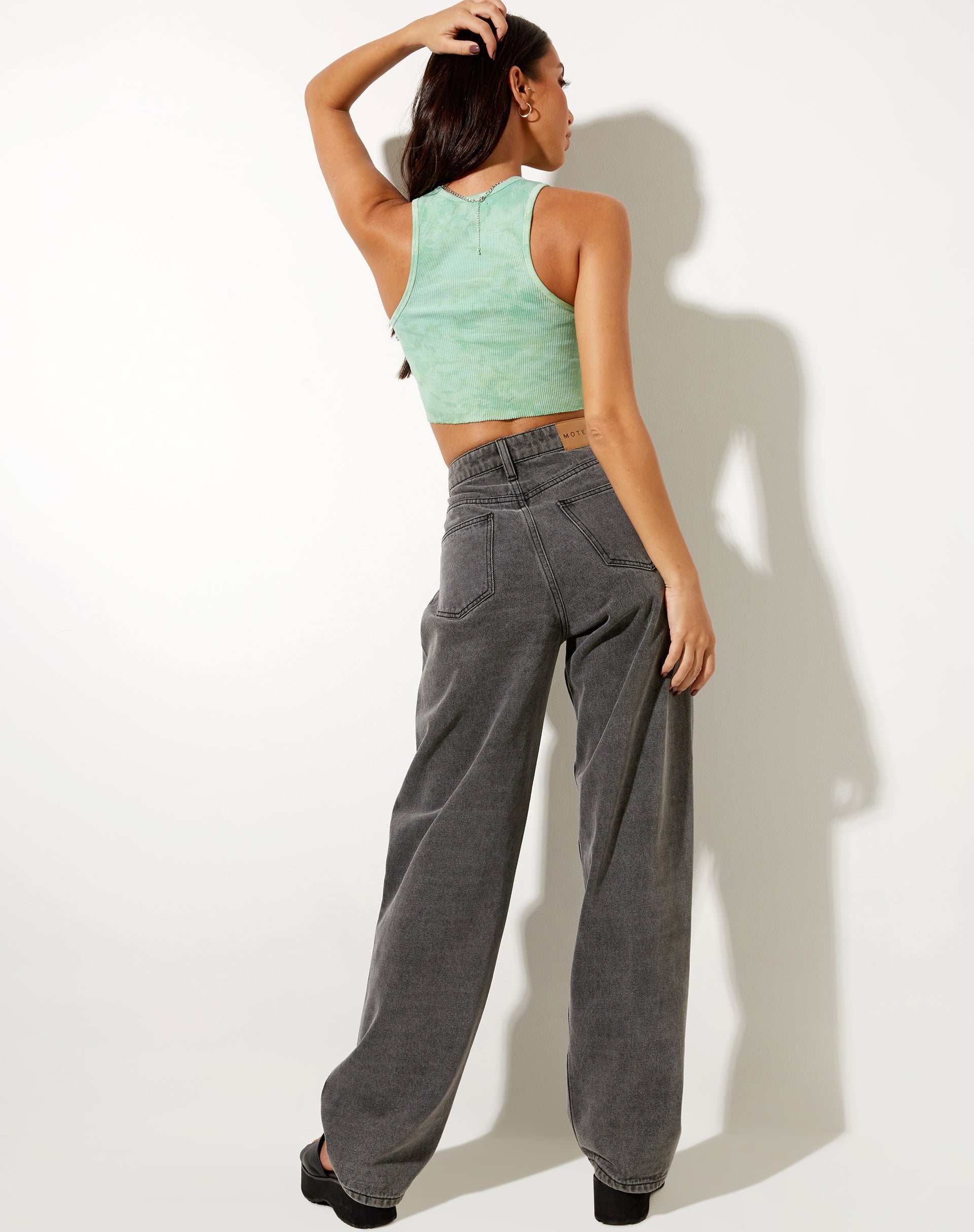 Bild von Givas Crop Top in Grün Tie Dye