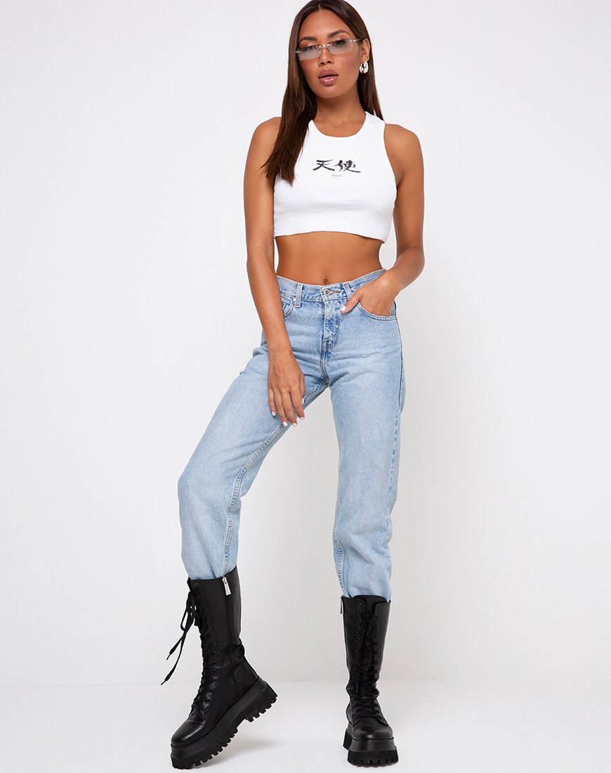 Bild von Givas Crop Top in Weiß Japanese Angel
