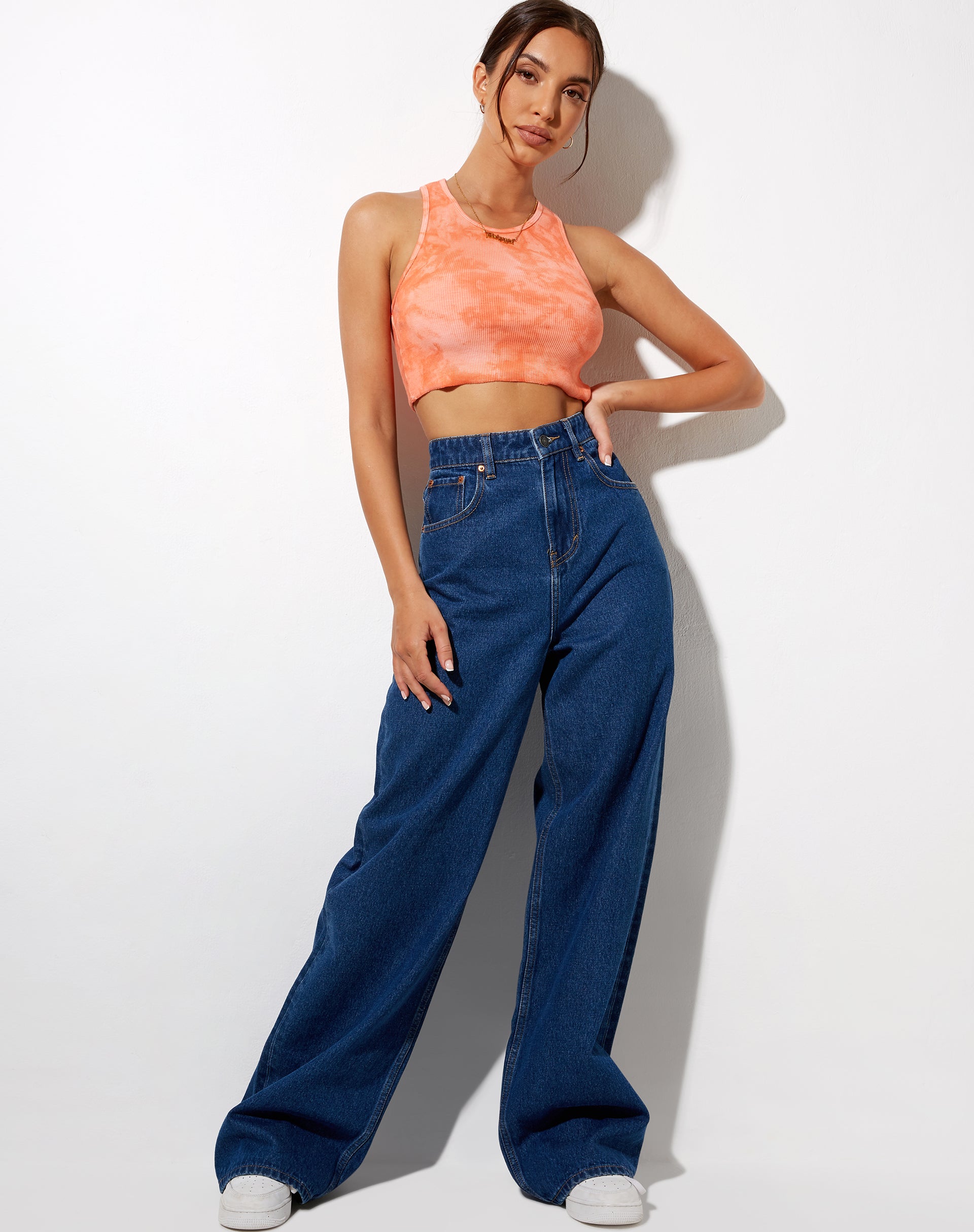 Bild von Givas Crop Top in Tangerine Tie Dye