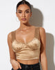 Bild von Gladis Vest Top in Satin Golden Sand