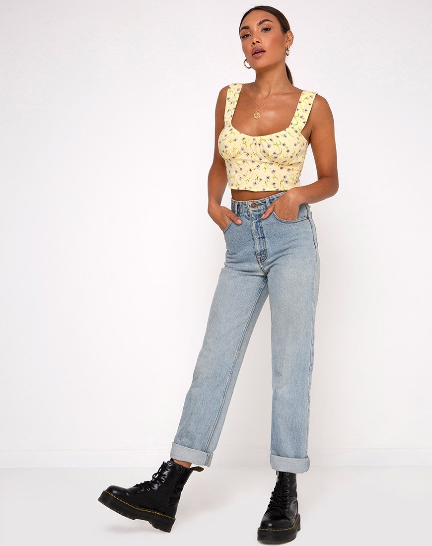 Bild von Gladis Vest Crop Top in Wild Flower Lemon Drop