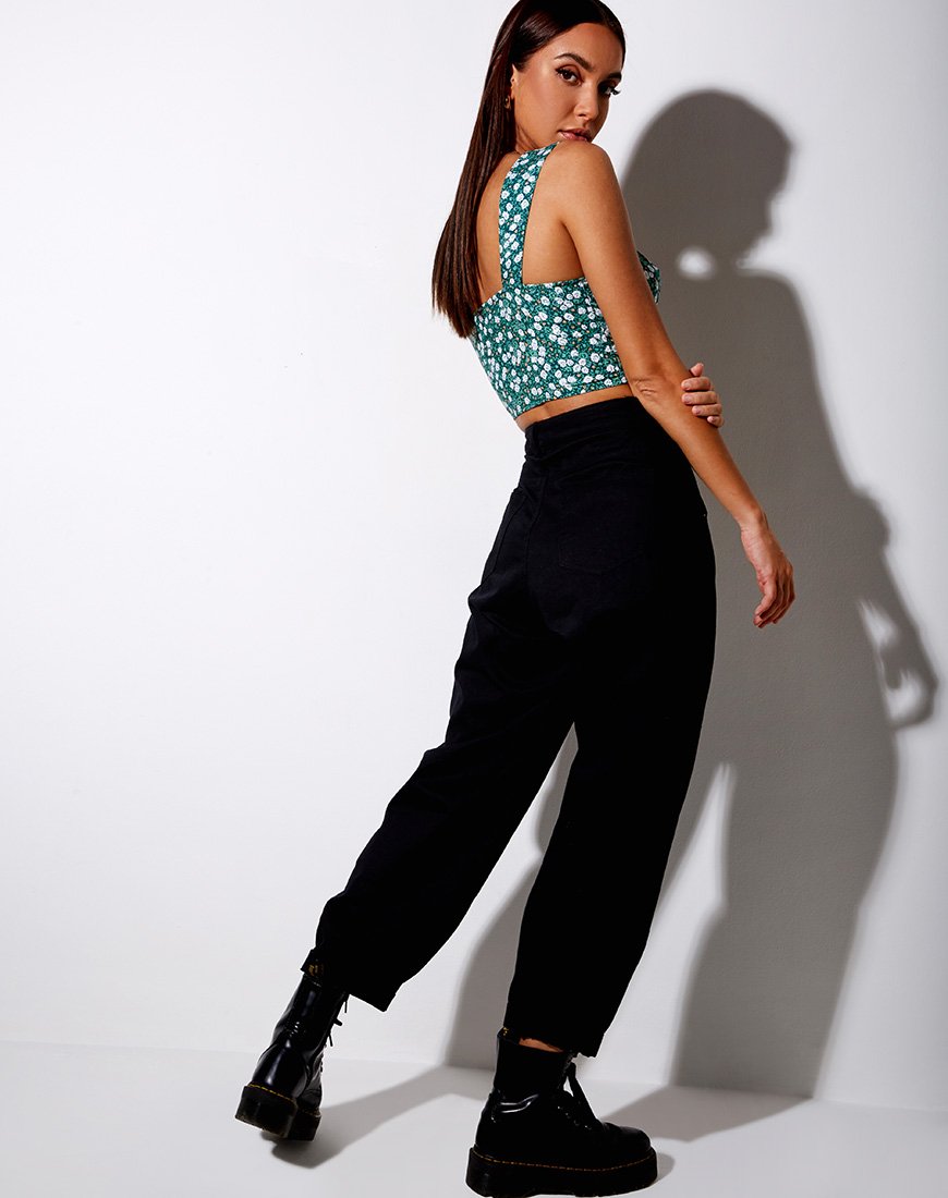 Bild von Gladis Vest Crop Top in Floral Field Green