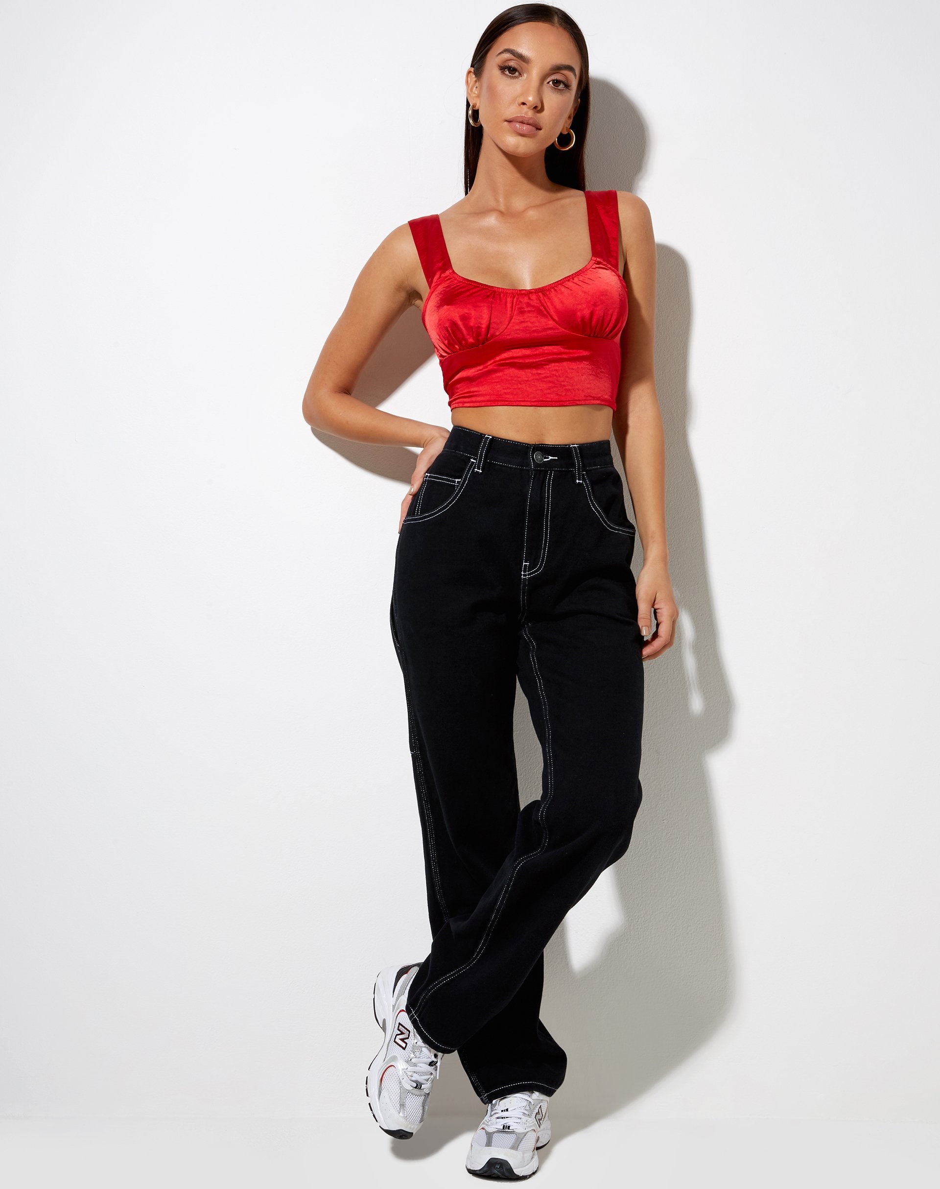 Bild von Gladis Vest Top in Satin Rot