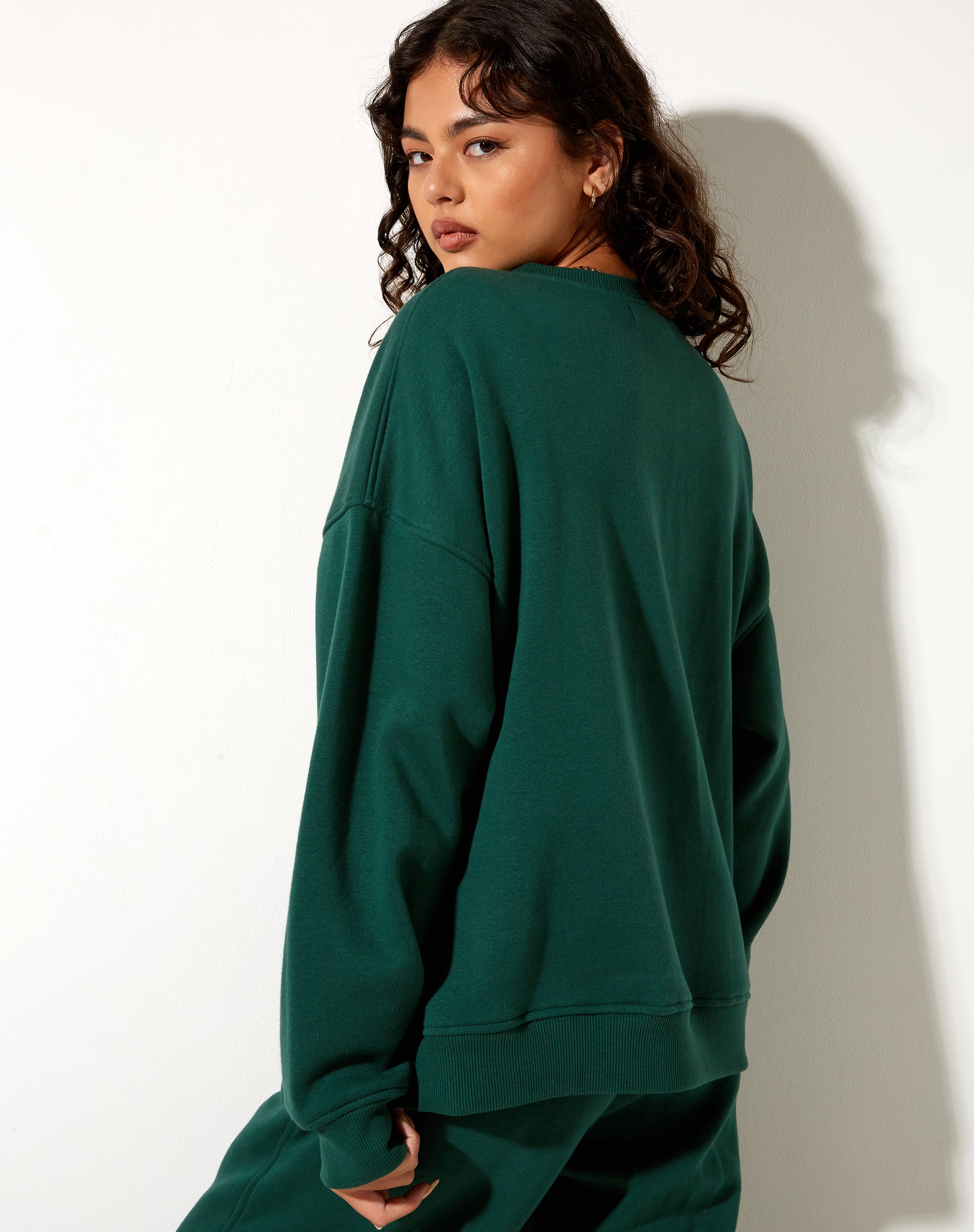 Bild von Glan Sweatshirt in Waldgrün mit Winning Team Mix Stickerei