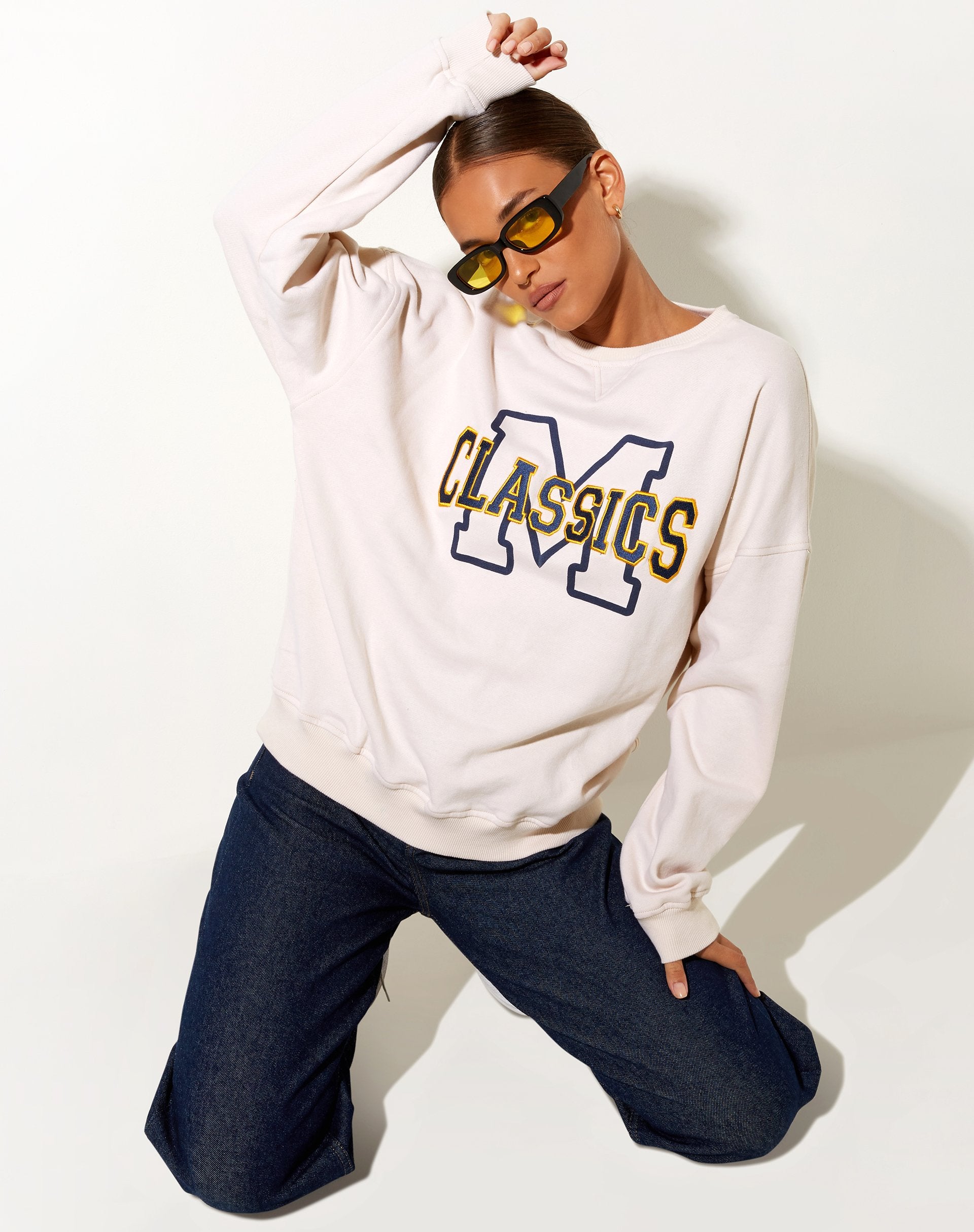 Image of Glan Sweatshirt in Winter Weiß M Classics Mix Embro