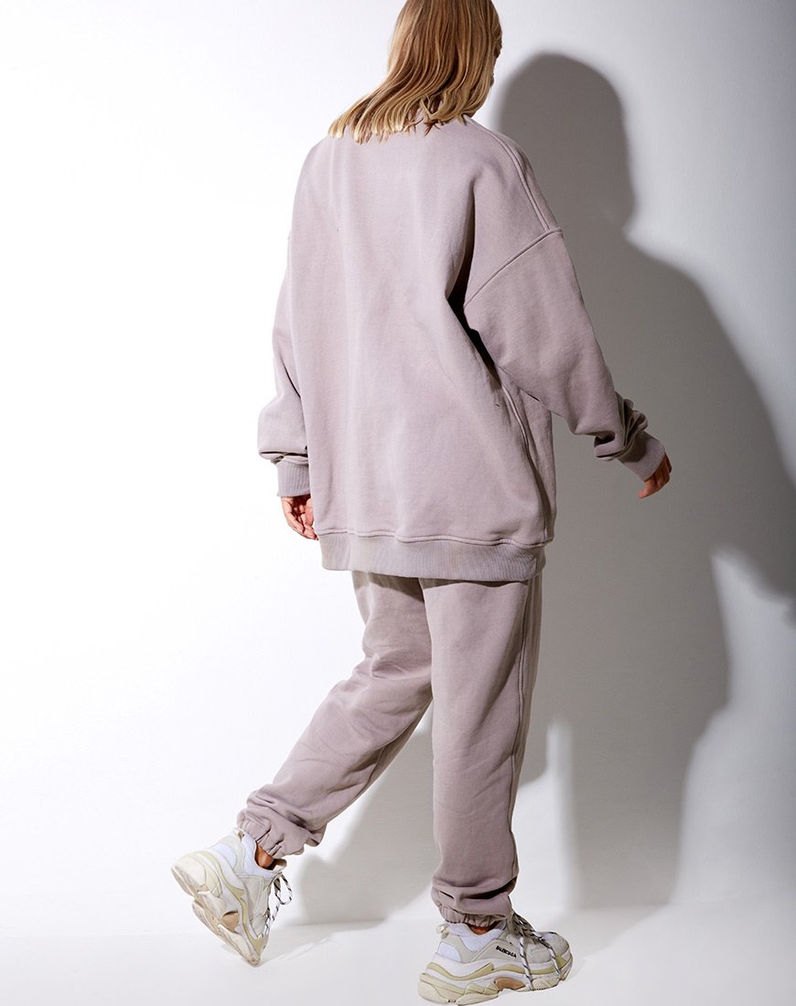 Image of Glo Sweatshirt in Pilzfarben mit LA-Stickerei