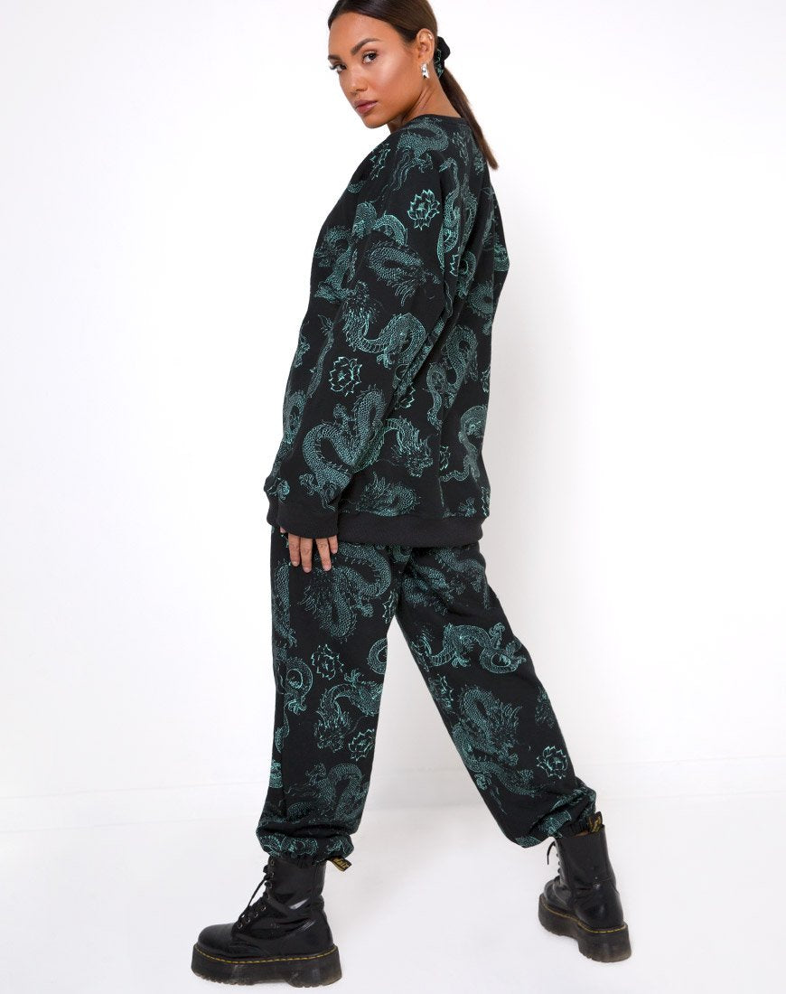 Bild von Basta Jogger in Drachenblume Schwarz und Mint
