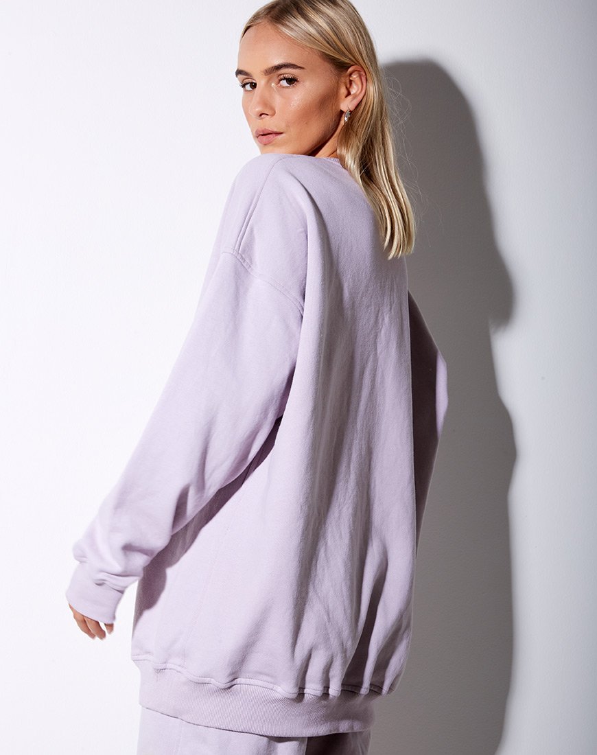 Bild von Glo Sweatshirt in Pastelllila Daisy Embro