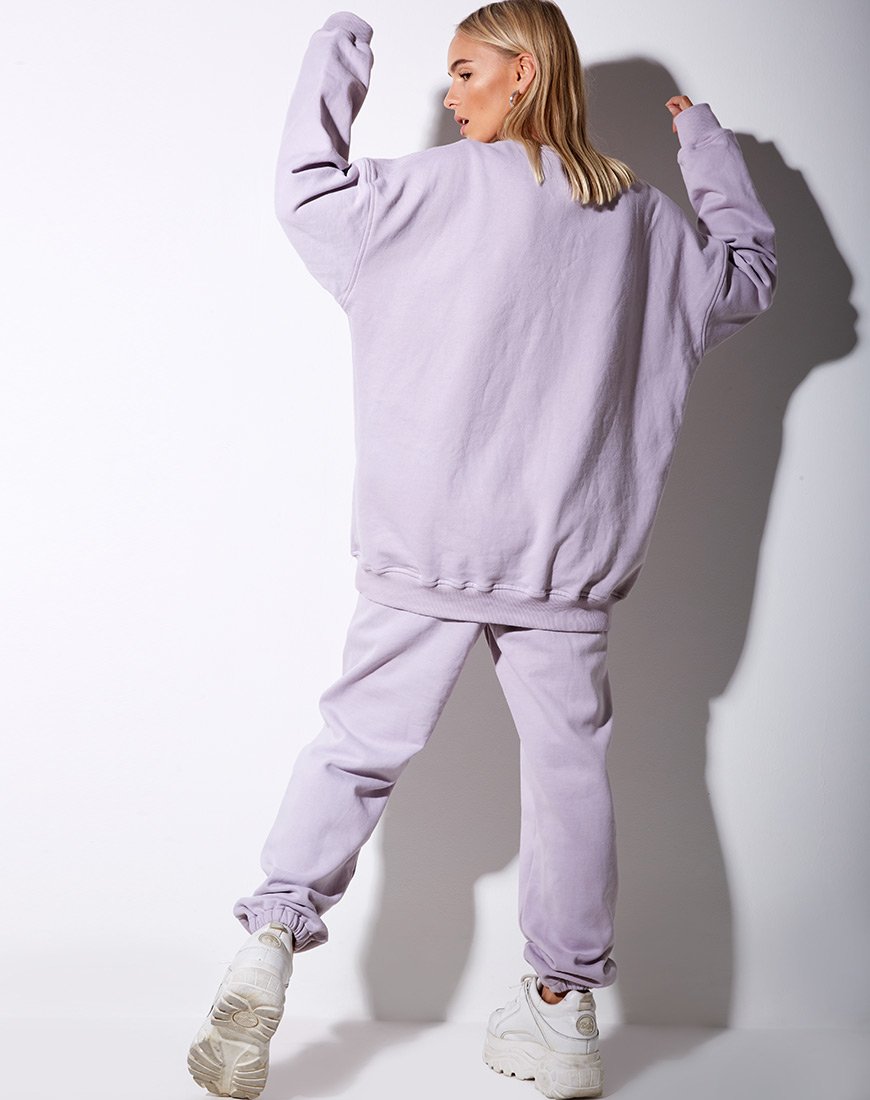 Bild von Glo Sweatshirt in Pastelllila Daisy Embro