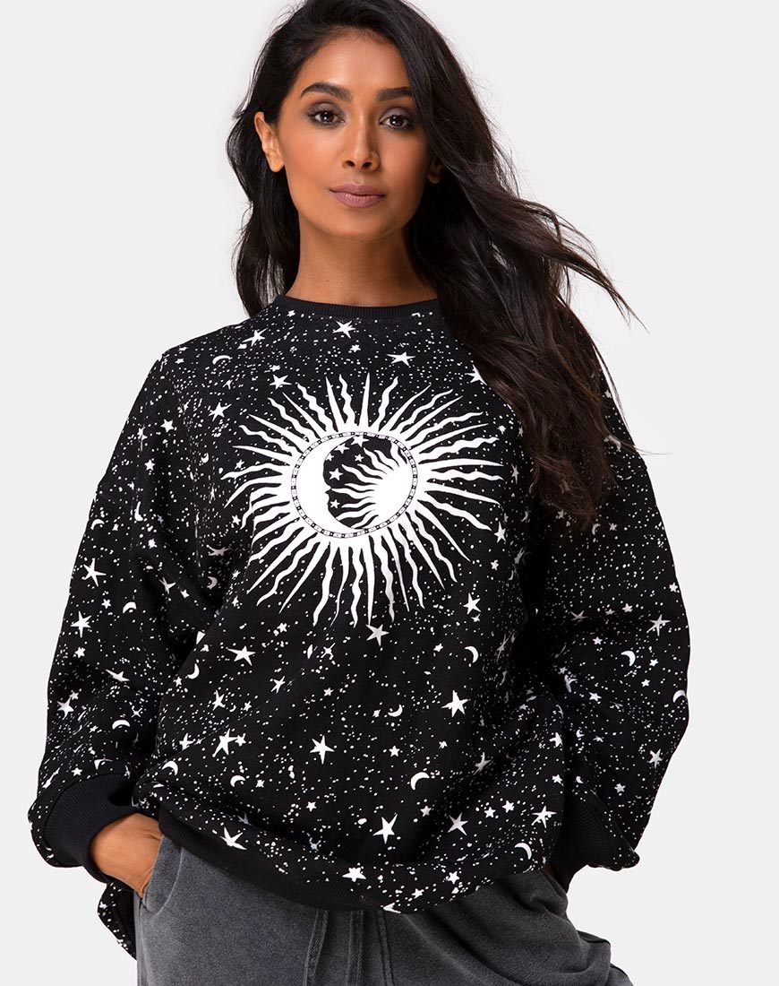 Bild von Shine Sweatshirt in Schwarz Cosmos