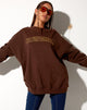 Bild von Glo Sweatshirt in tiefem Mahagoni mit Cowgirl Gold Embro