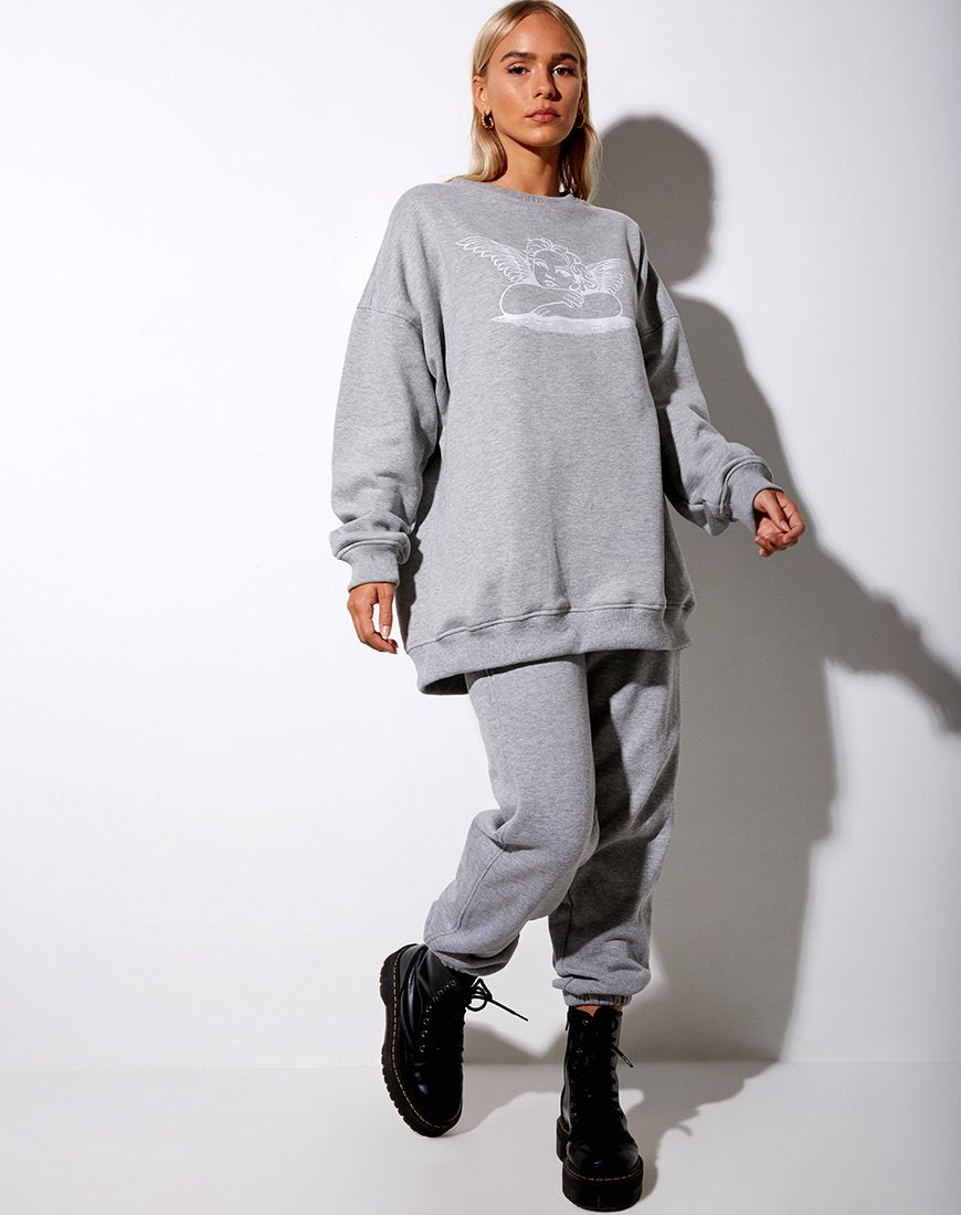 Image of Glo Sweatshirt in Grau meliert Angelo