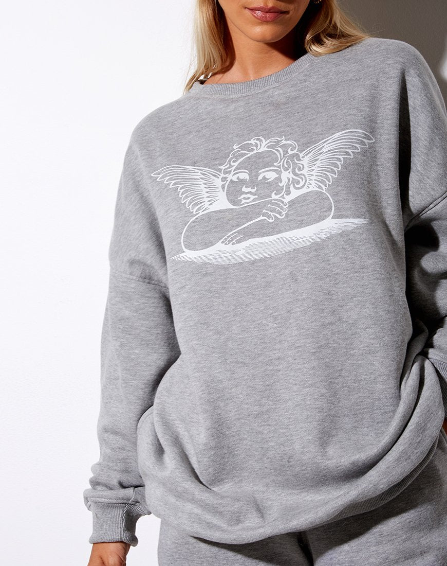 Glo Sweatshirt aus grauem Mergel Angelo