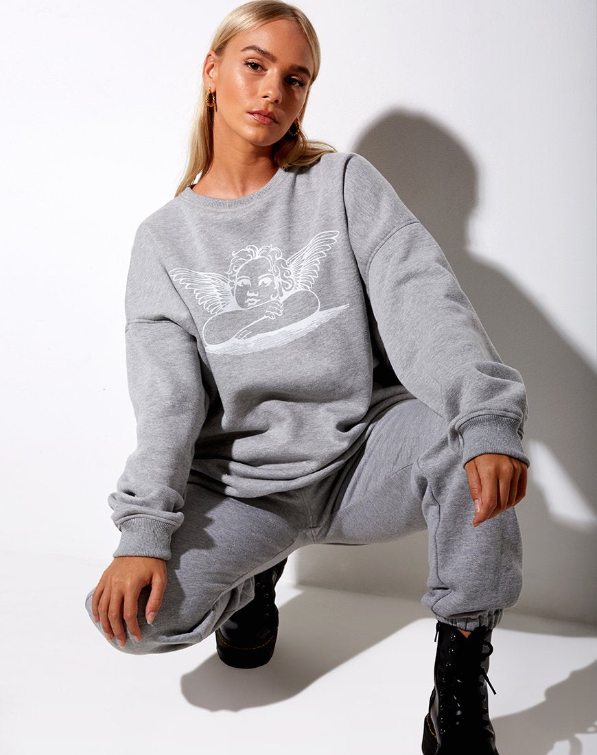 Image of Glo Sweatshirt in Grau meliert Angelo