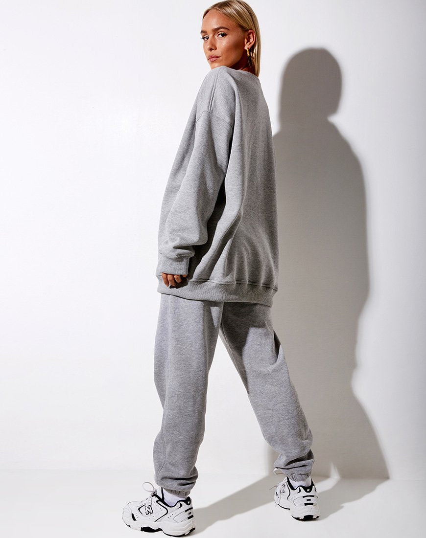 Bild von Glo Sweatshirt in Greymarl Angel Embro in Burgundy
