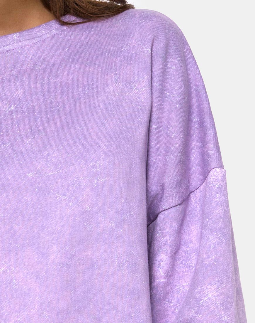 Image of Glo Sweatshirt in Lila Acid Wash