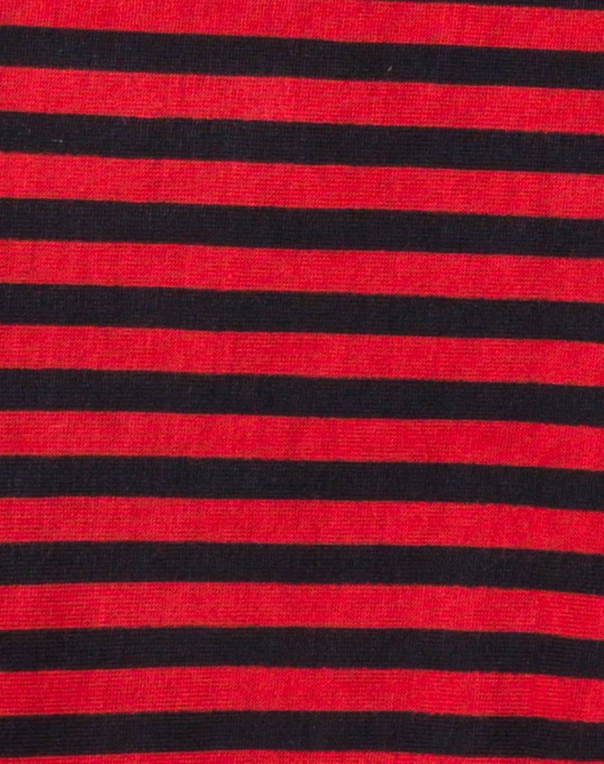 Image of Goce Crop Top in Mini Stripe Rot und Schwarz