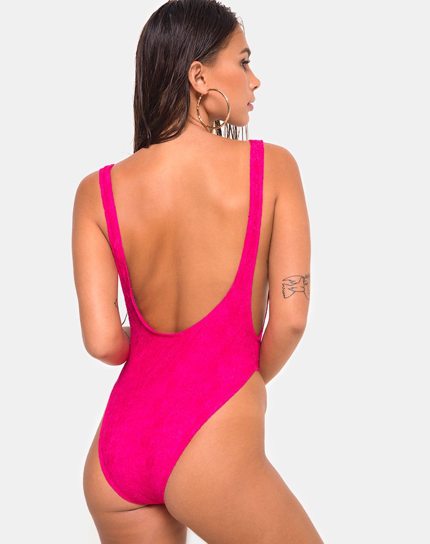 Badeanzug Goddess aus Spitze Fuschia Pink