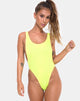 Bild von Goddess Badeanzug in 80s Crinkle Sour Lime