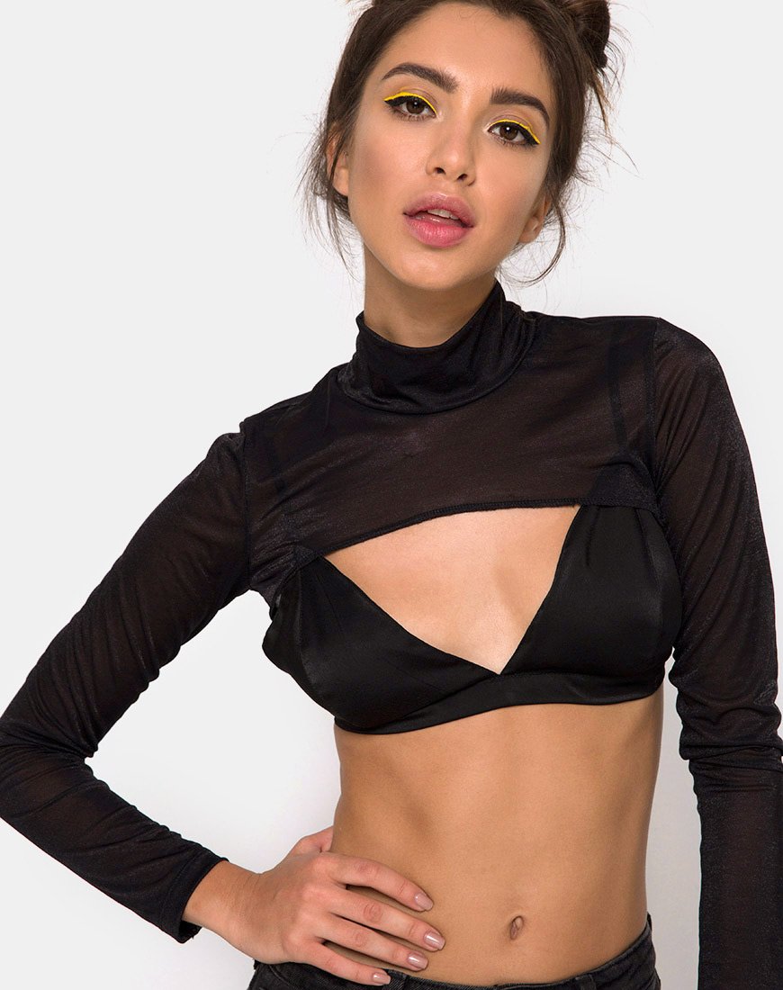 Image of Gola Top aus transparentem Mesh Schwarz