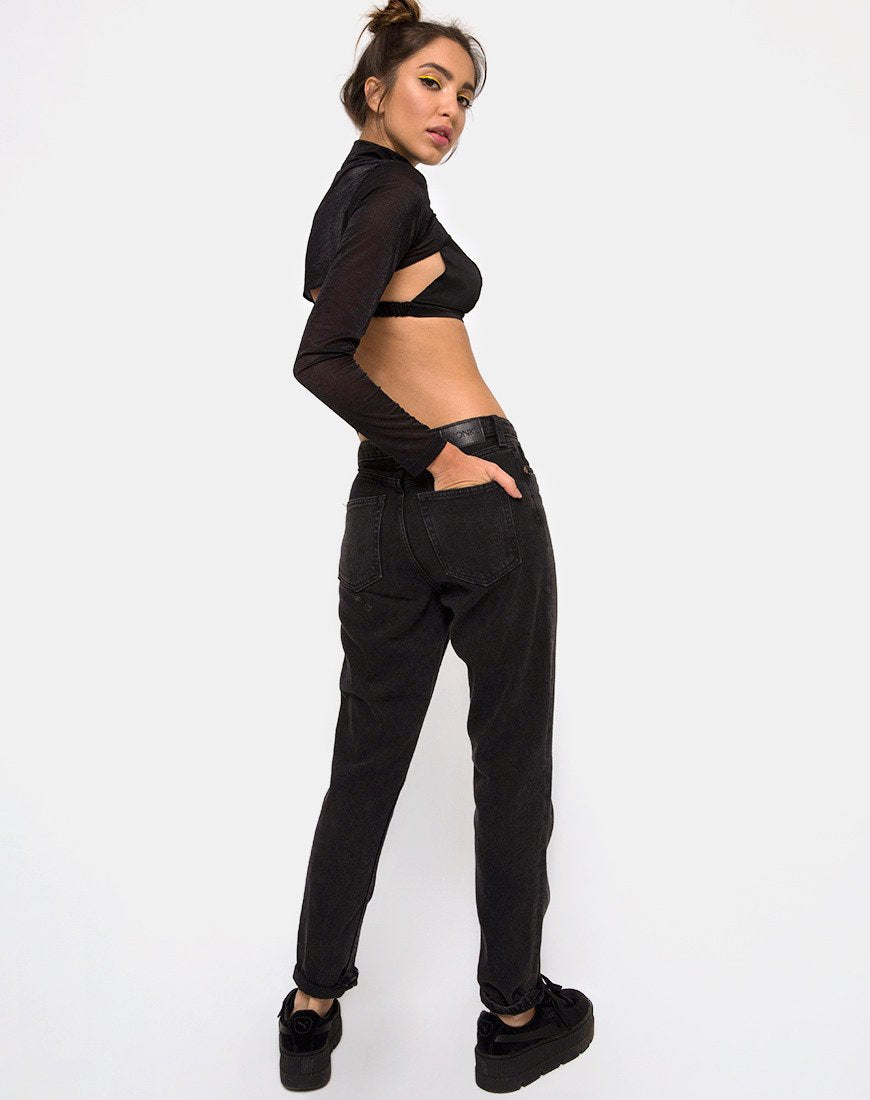 Image of Gola Top aus transparentem Mesh Schwarz