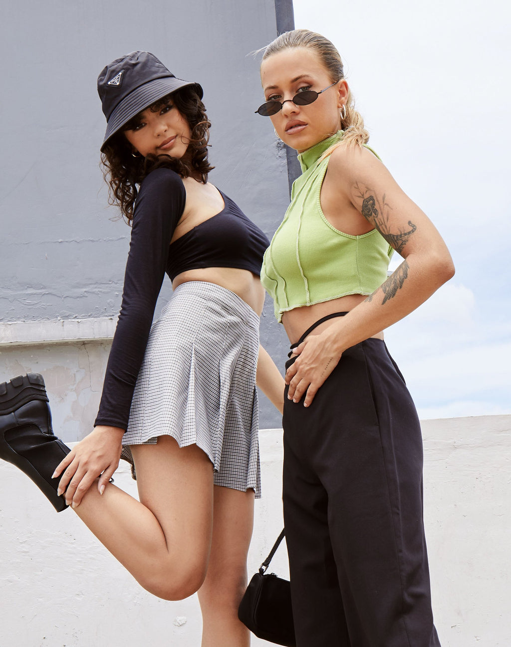 Grasel Crop Top aus Lycra Schwarz
