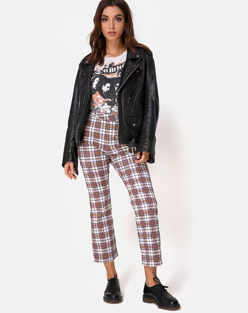 Image of Grava Hose in Grunge Check Lila