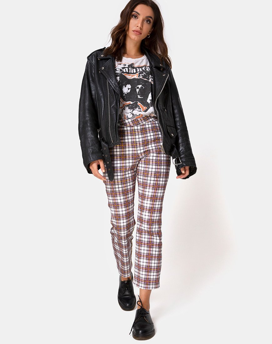 Image of Grava Hose in Grunge Check Lila
