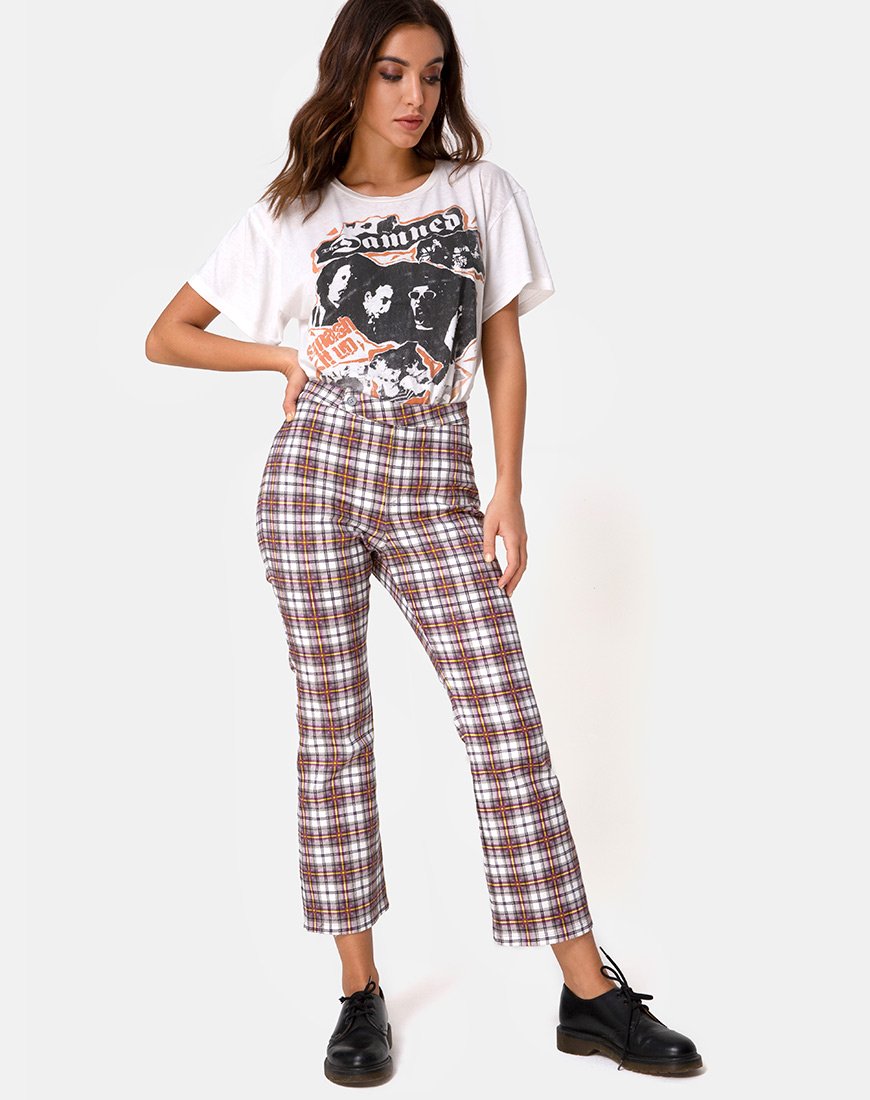 Image of Grava Hose in Grunge Check Lila