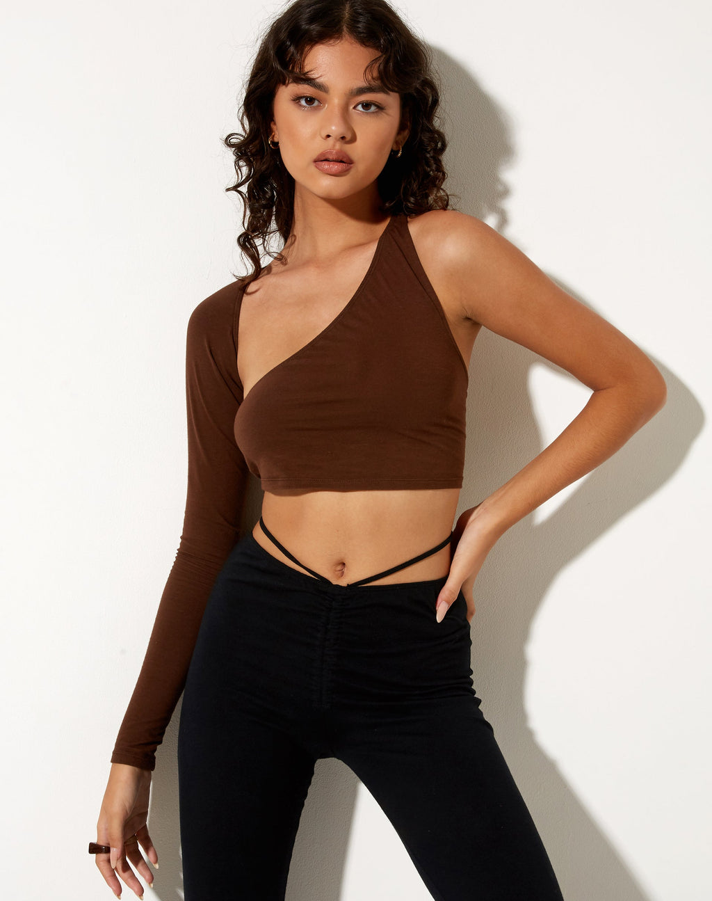 Grasel Crop Top aus Lycra Kakao