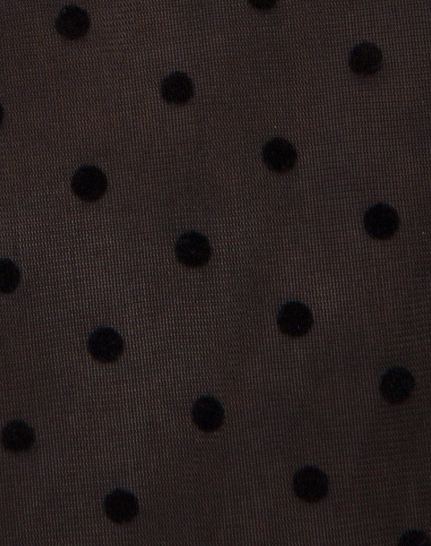 Image of Gretta Top aus Polka-Netz Schwarz