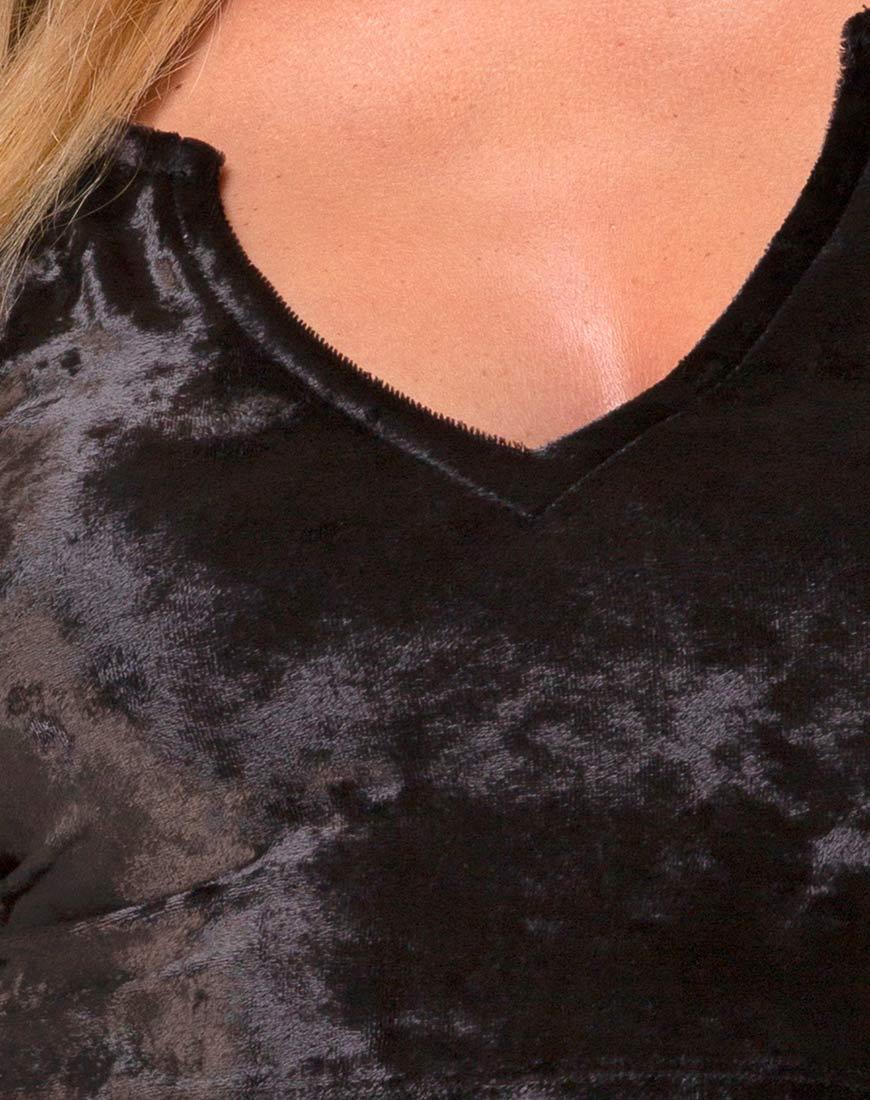Image of Guan Crop Top aus Samt Schwarz