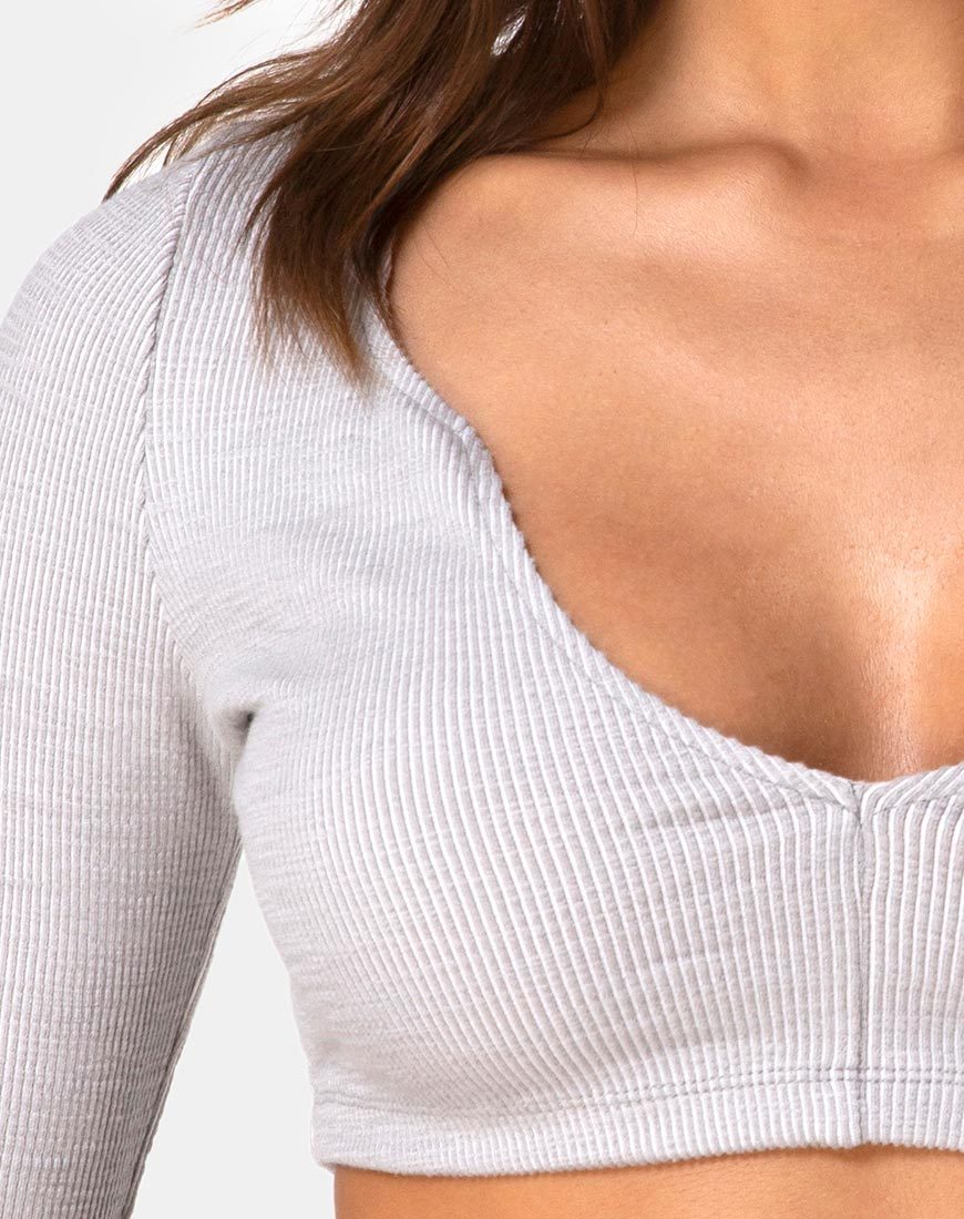 Image of Guan Crop Top in Rippe Grau