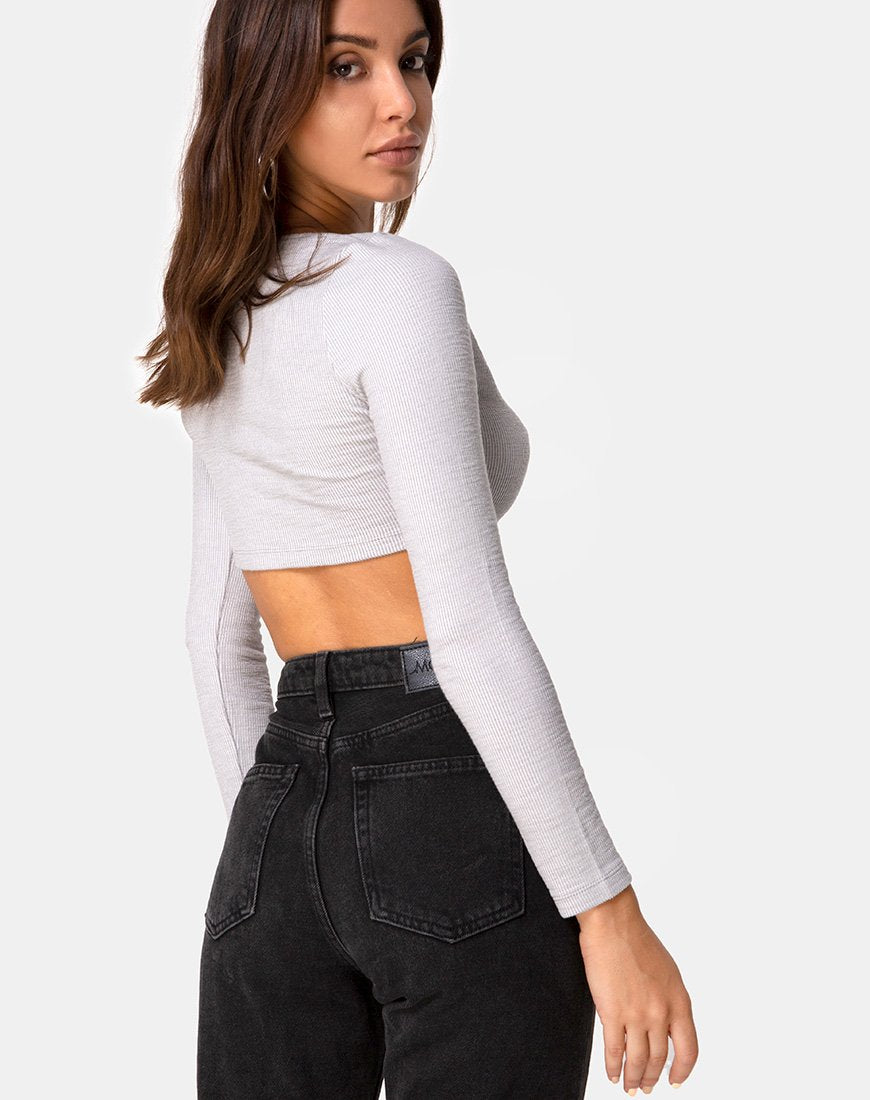 Image of Guan Crop Top in Rippe Grau