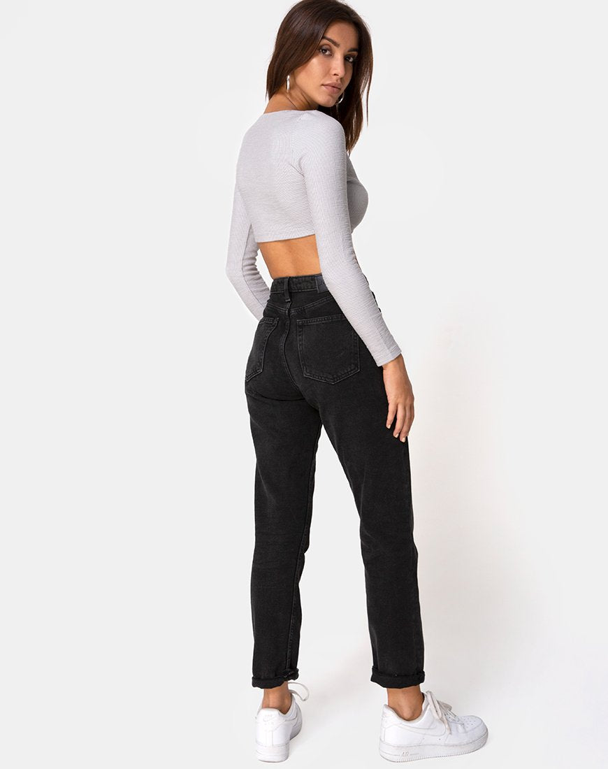 Image of Guan Crop Top in Rippe Grau