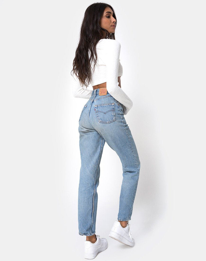 Bild von Guan Crop Top in Rippe Elfenbein
